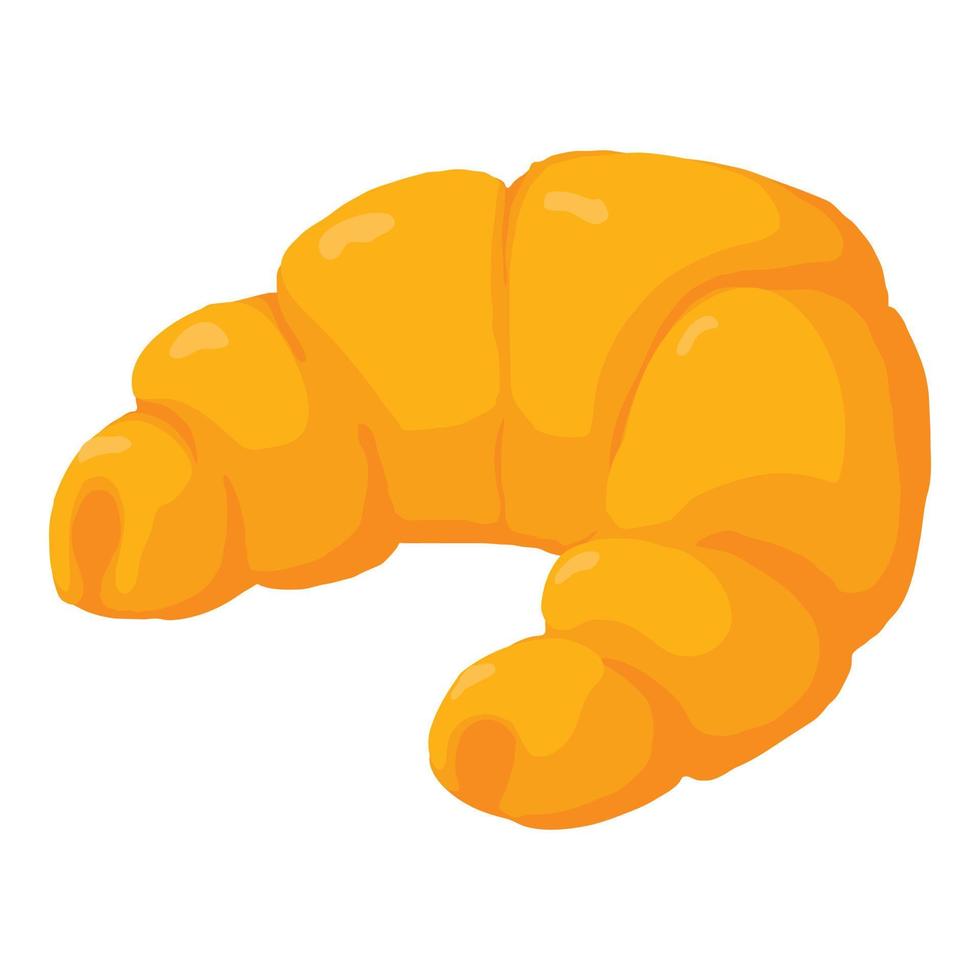 Croissant icon, cartoon style vector