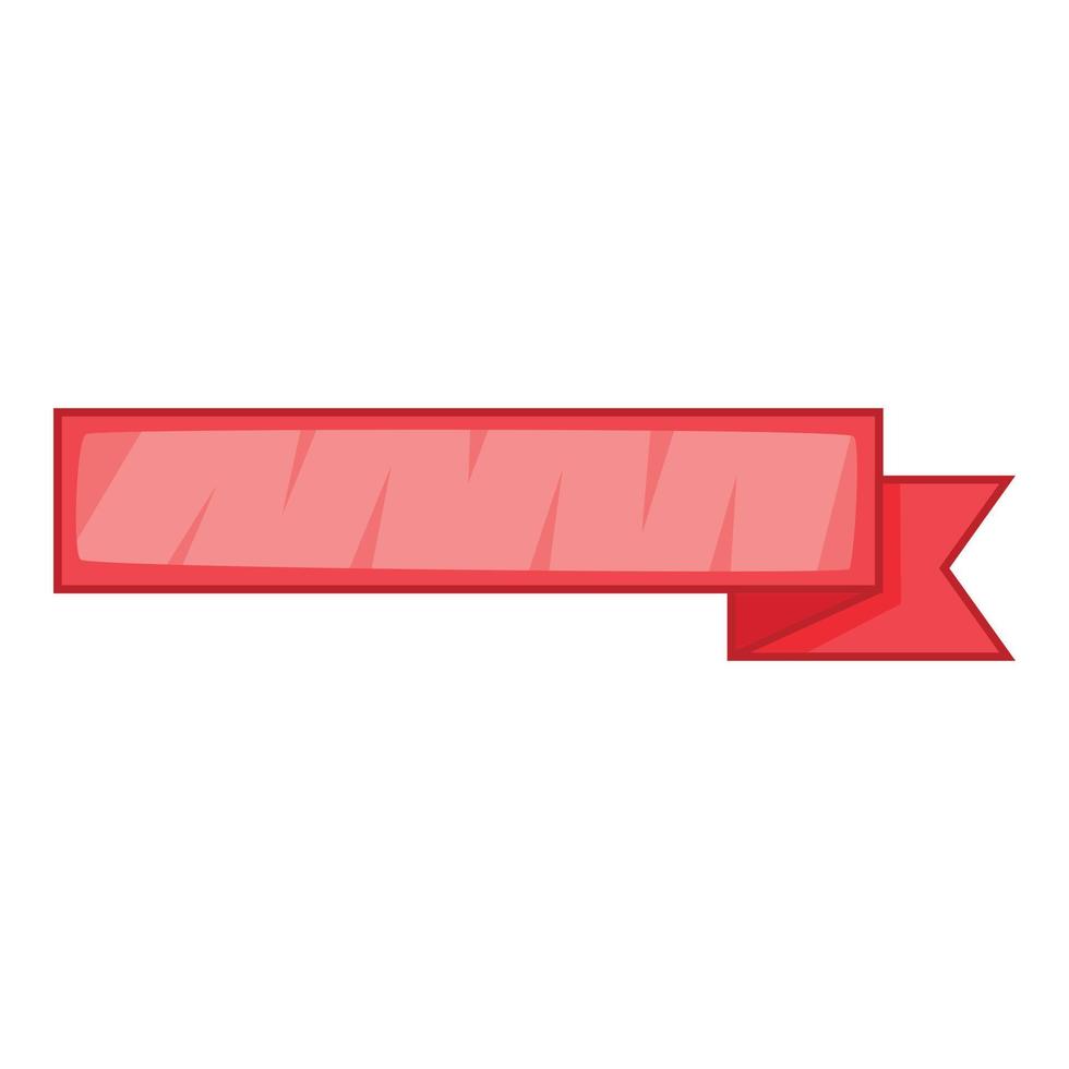 Red ribbon icon, cartoon style vector