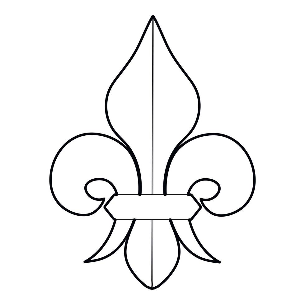 Fleur de lis icon, outline style vector