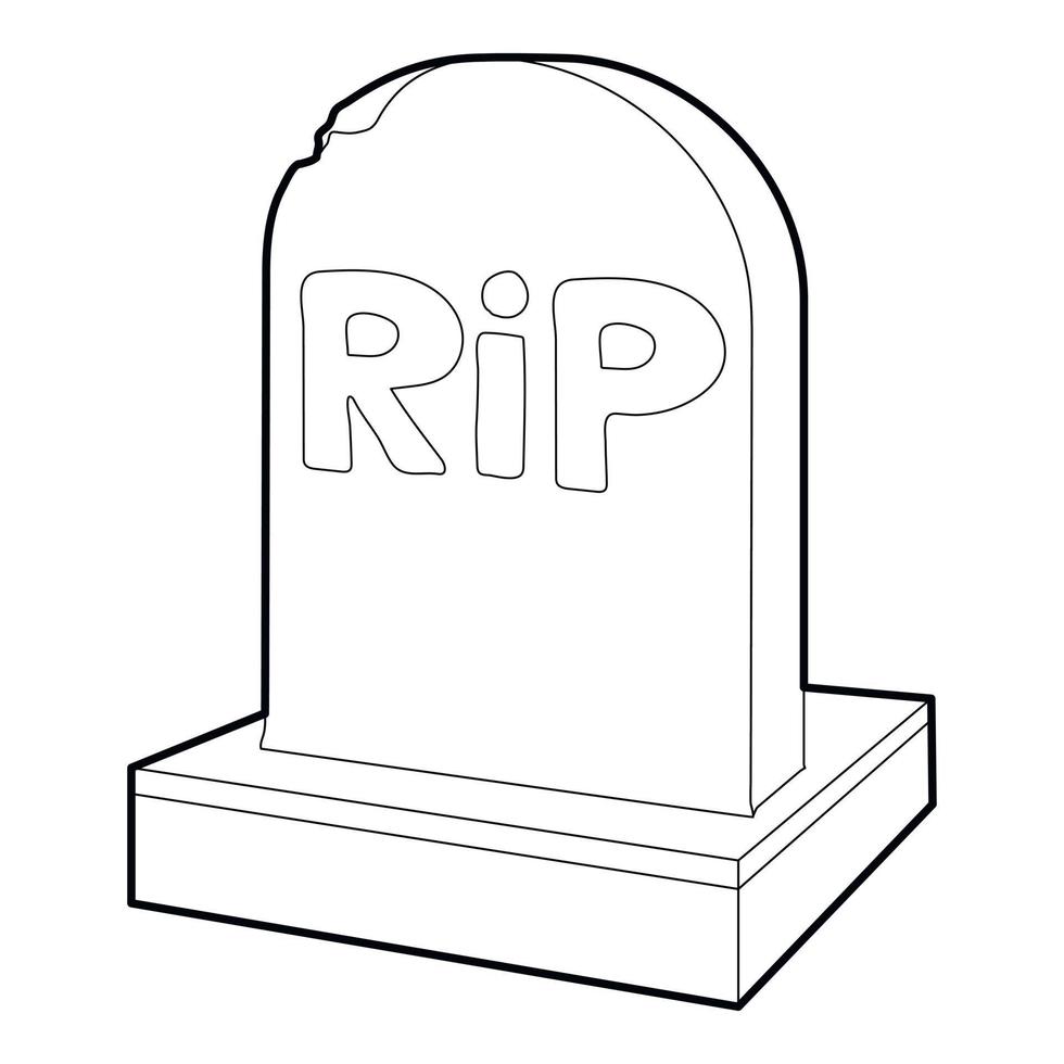 Rip icon, outline style vector