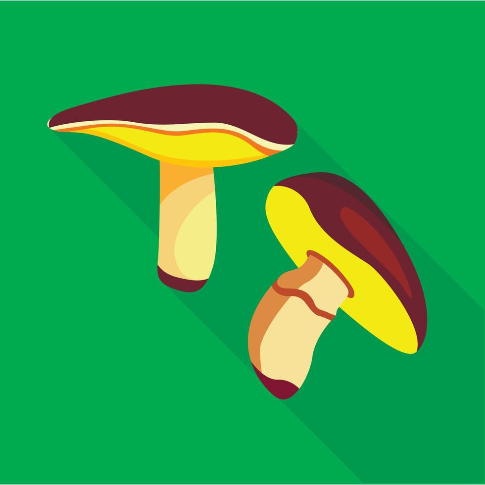 Suilus mushrooms icon, flat style vector