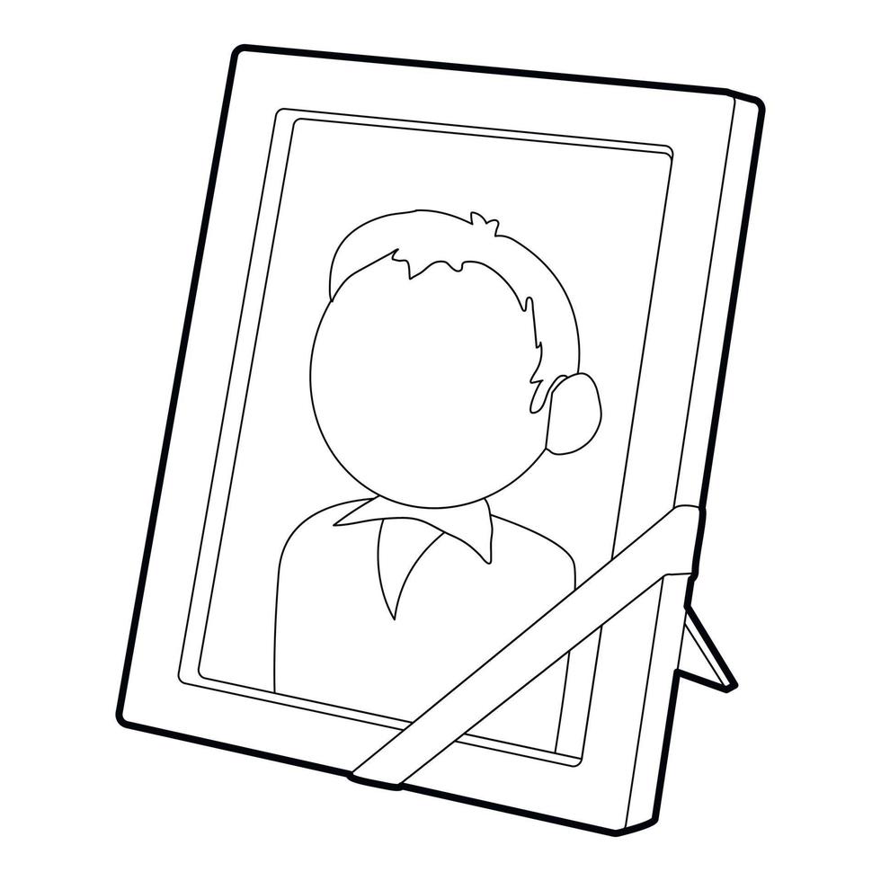 icono de retrato de memoria, estilo de esquema vector