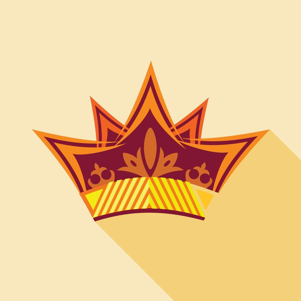 Vintage crown icon, flat style vector