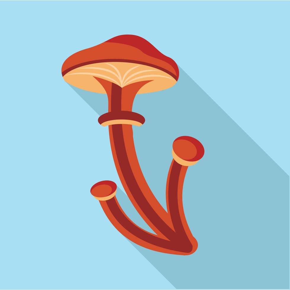 Armillaria mellea fungus icon, flat style vector