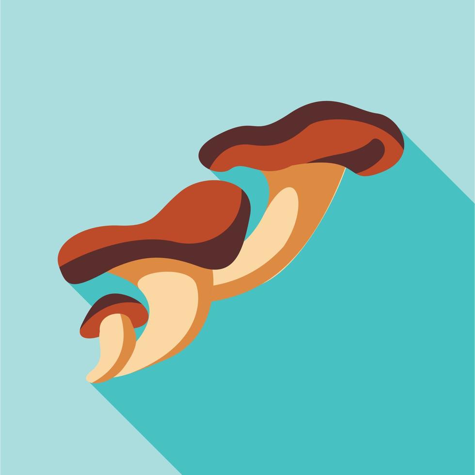 Pink oyster mushroom icon, flat style vector