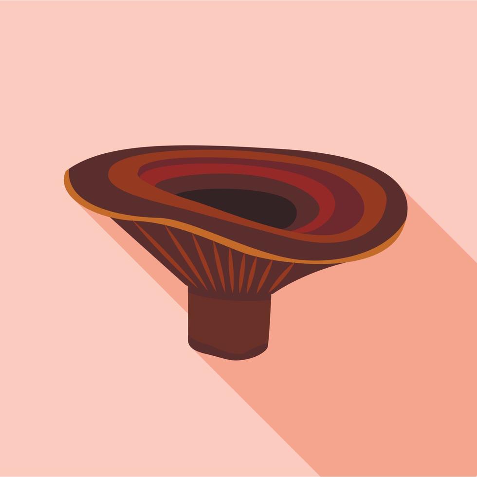 Lactarius deliciosus mushroom icon, flat style vector