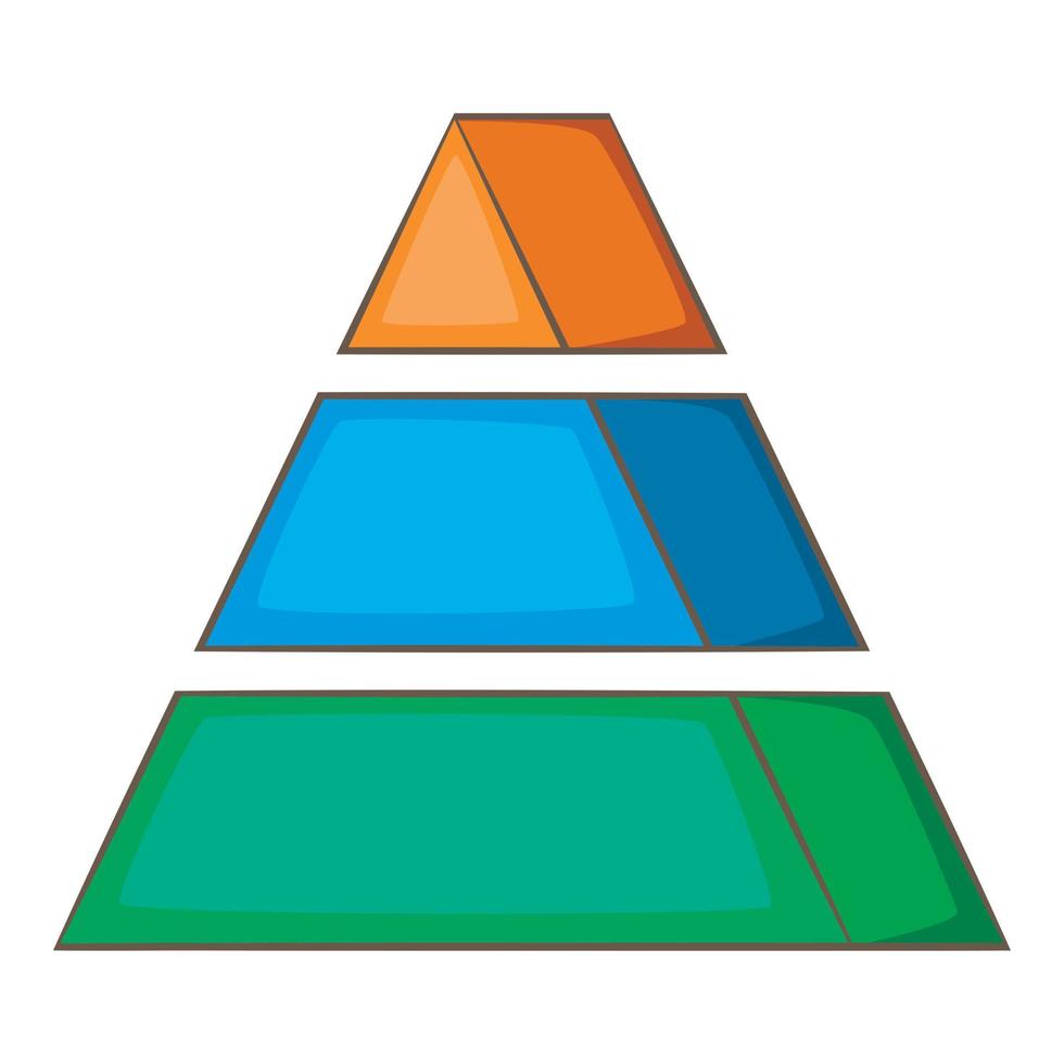 Stacked pyramid icon, cartoon style vector