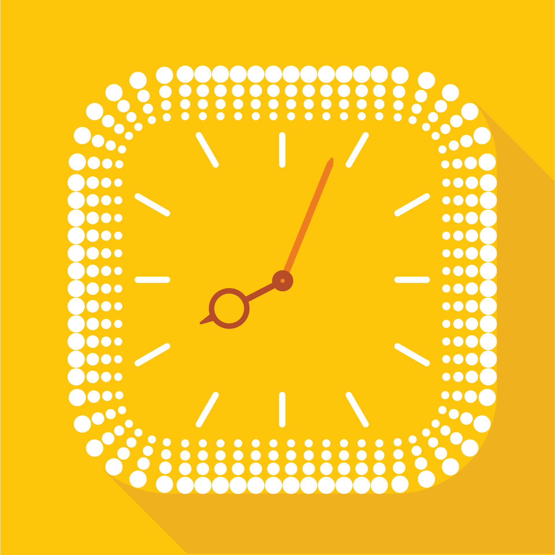 Square clock without numbers icon, flat style 15220995 Vector Art at
