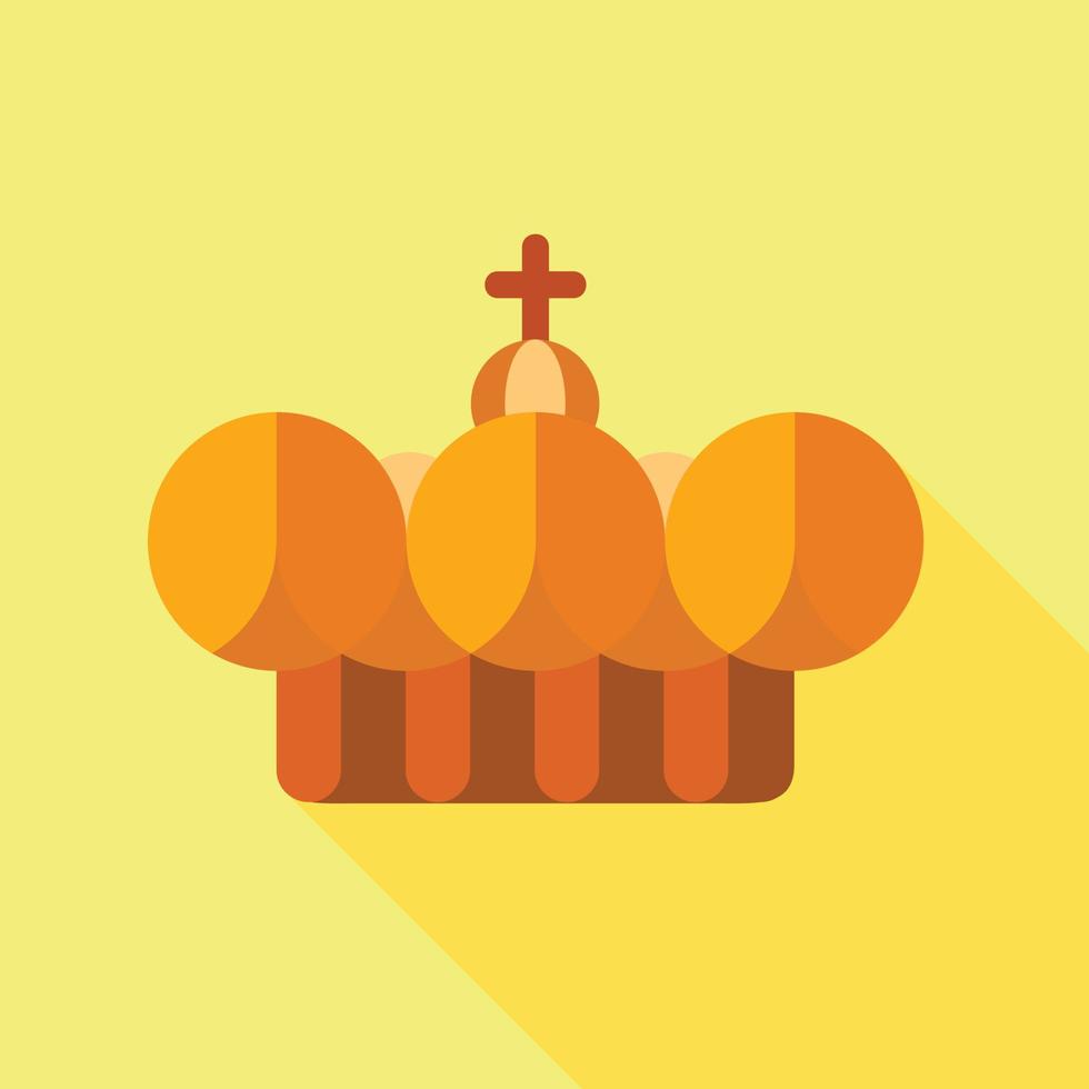 Crown pope icon, flat style vector