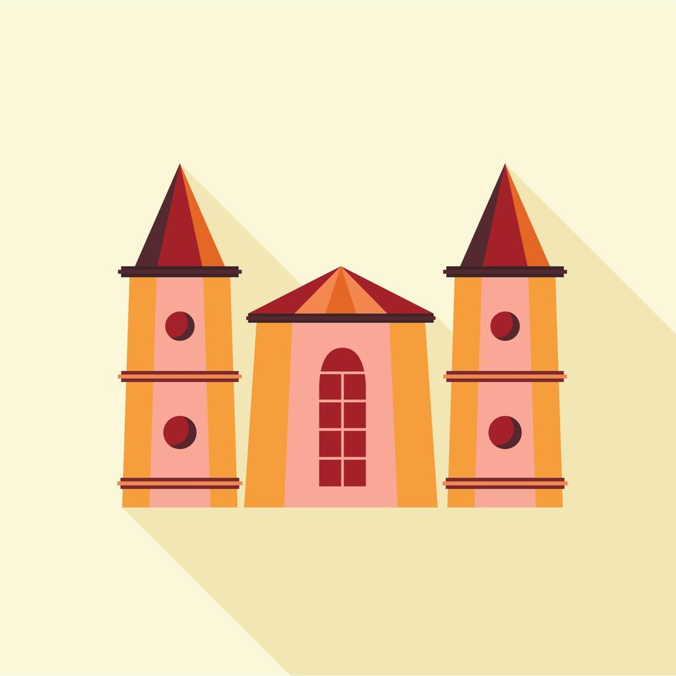 Medieval towers icon, flat style vector