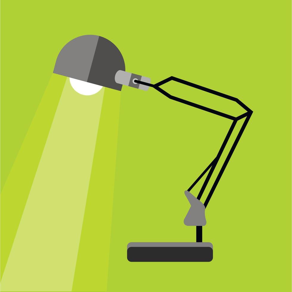 Long table lamp icon, flat style vector