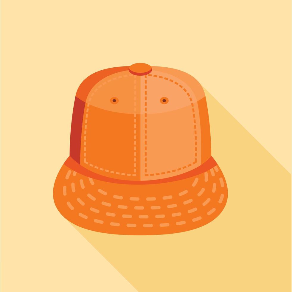 icono de sombrero cálido, estilo plano vector