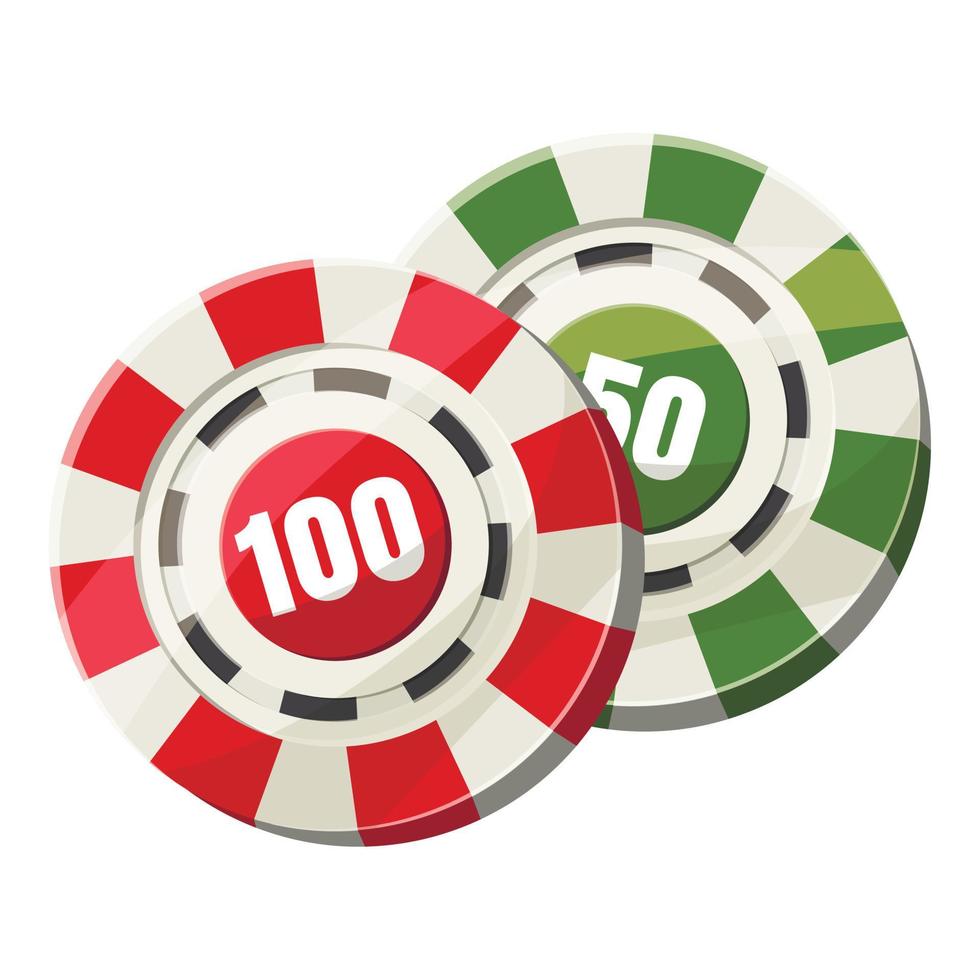 Poker chips nominal one hundred and fifty icon vector