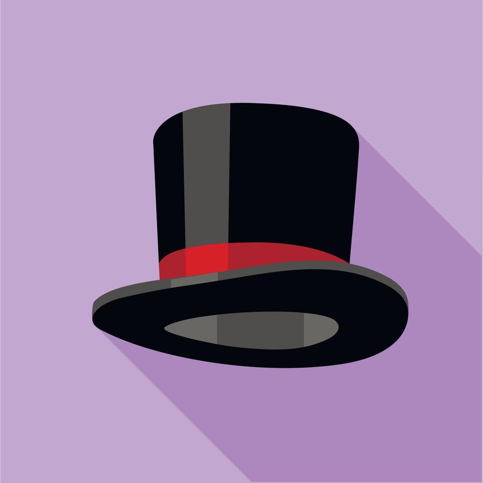 Silk hat icon, flat style vector