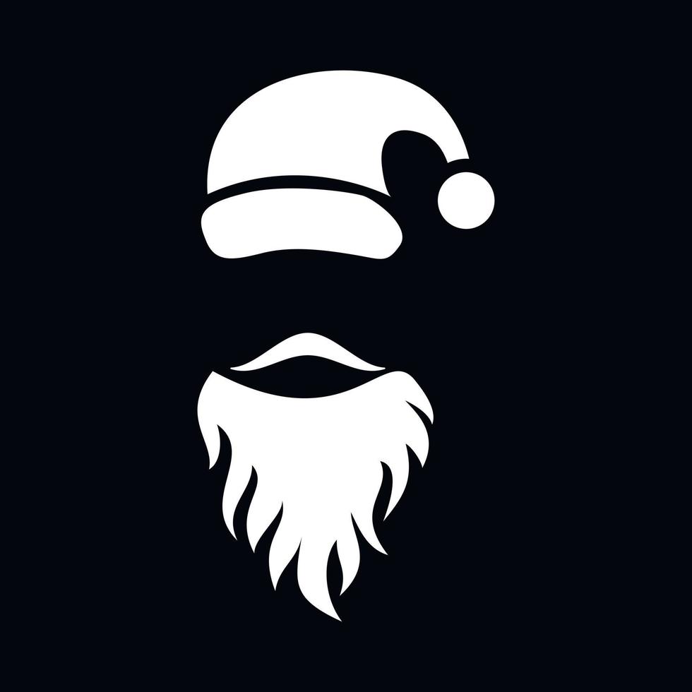 Mustache santa icon, simple style vector