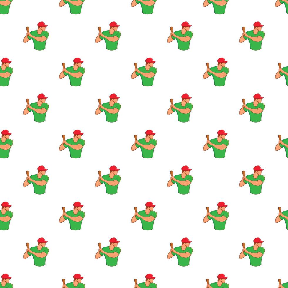 Baseball player pattern, cartoon style vector