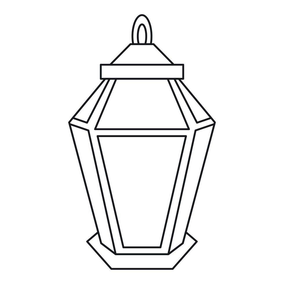 icono de lámpara árabe, estilo de esquema vector