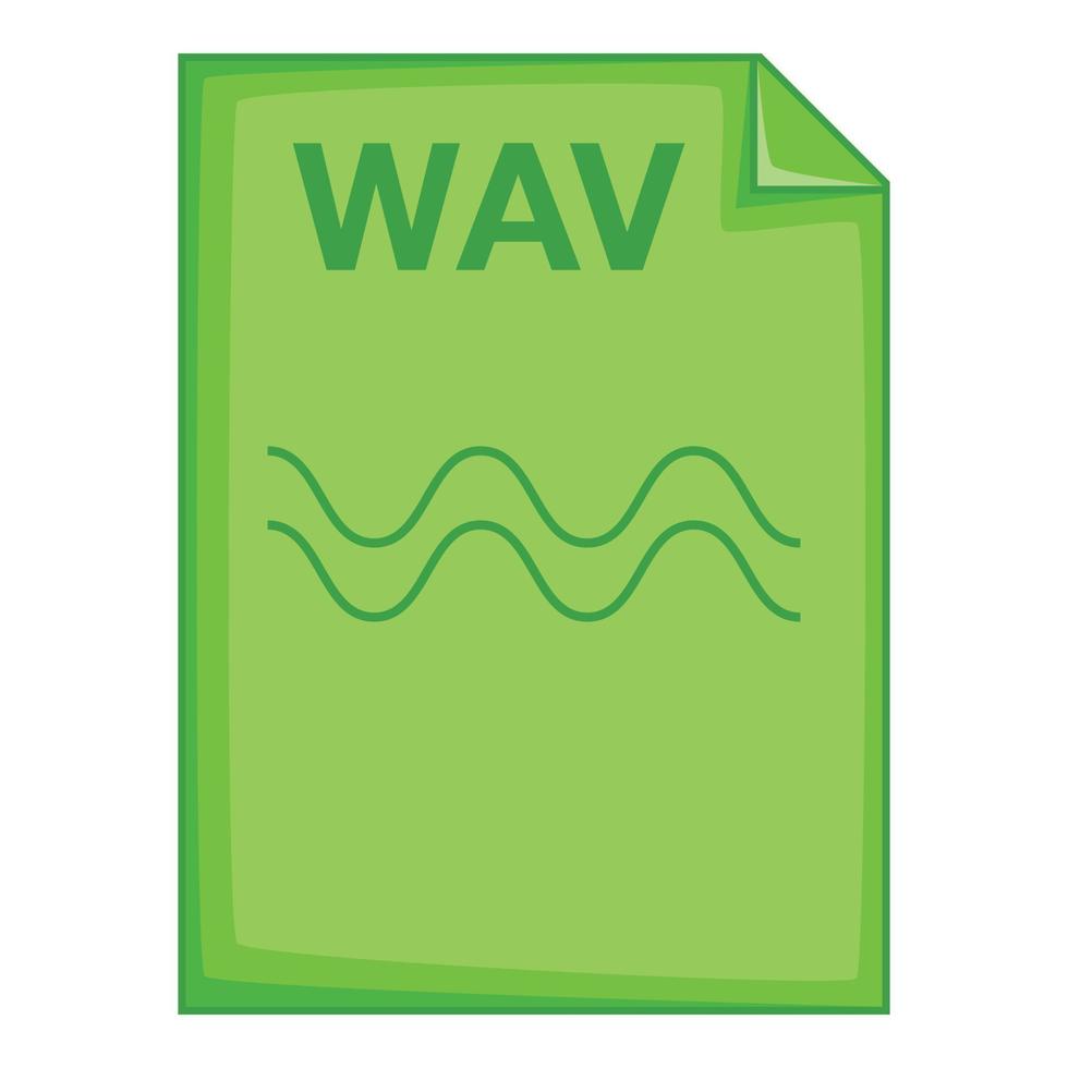 WAV file icon, cartoon style vector