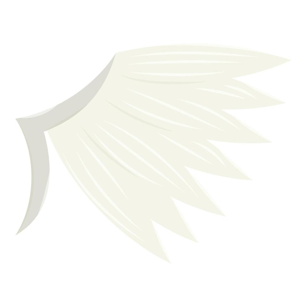 icono de ala blanca, estilo de dibujos animados vector