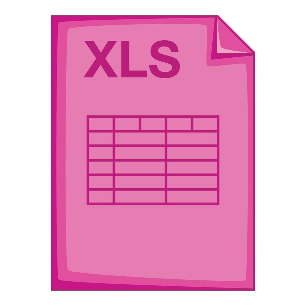 icono de archivo xls, estilo de dibujos animados vector