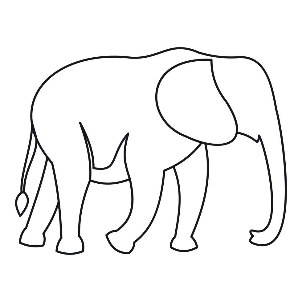 icono de elefante, estilo de contorno vector