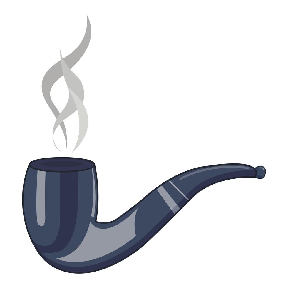 Smoking tobacco pipe icon, cartoon style vector