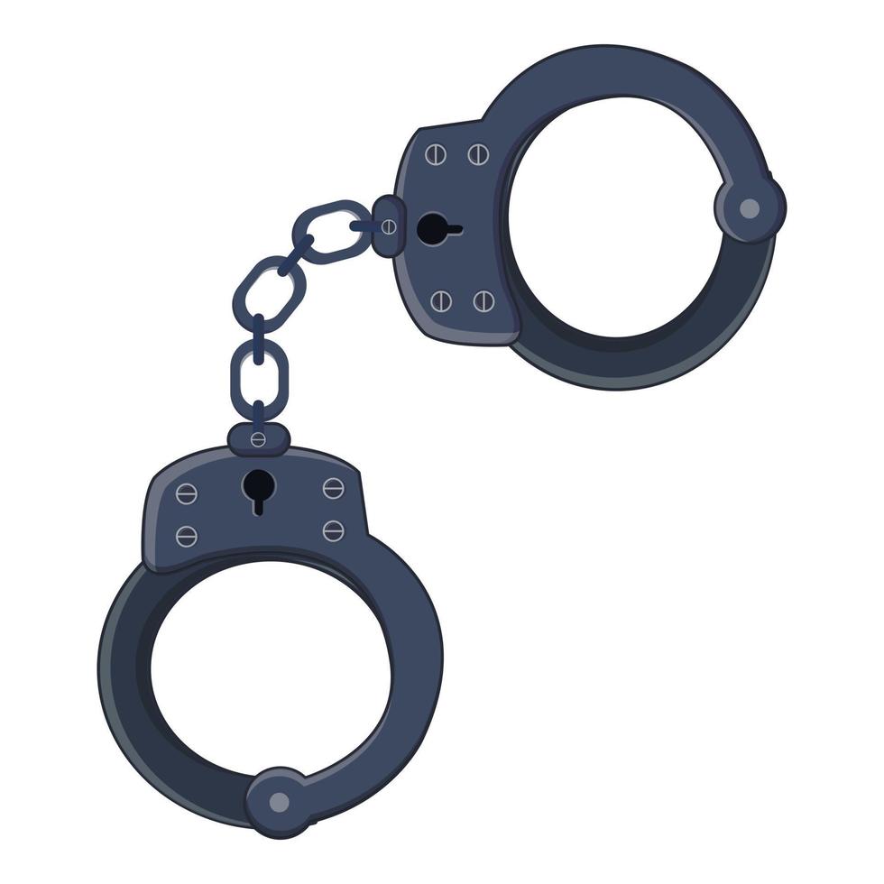 Handcuffs icon, cartoon style vector