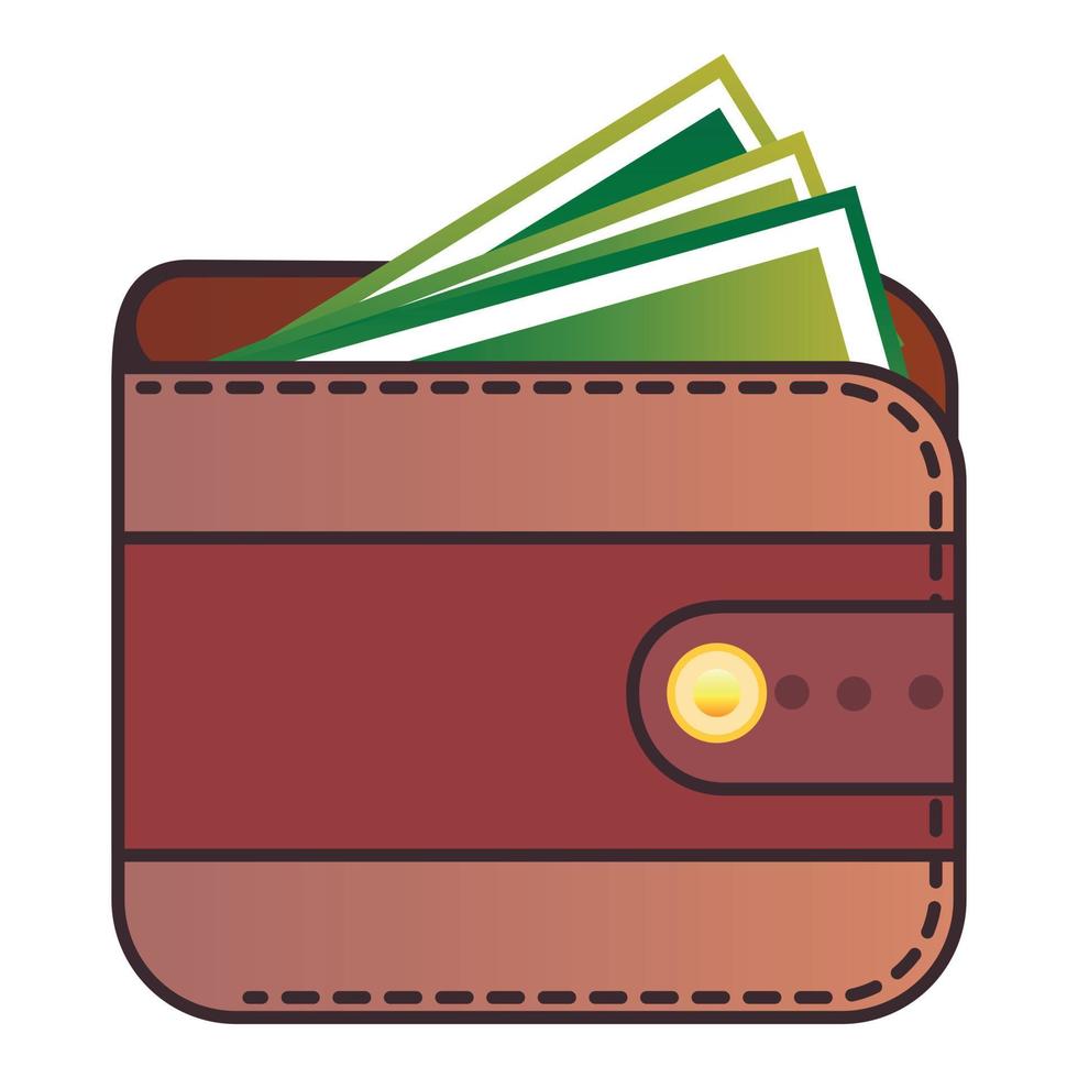 Wallet icon, flat style vector