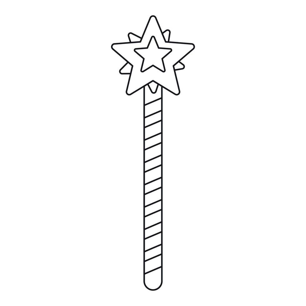 Magic wand icon, outline style vector