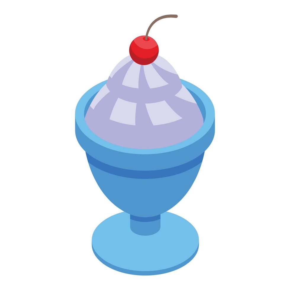 Ice cream cup icon isometric vector. Food fresh vector