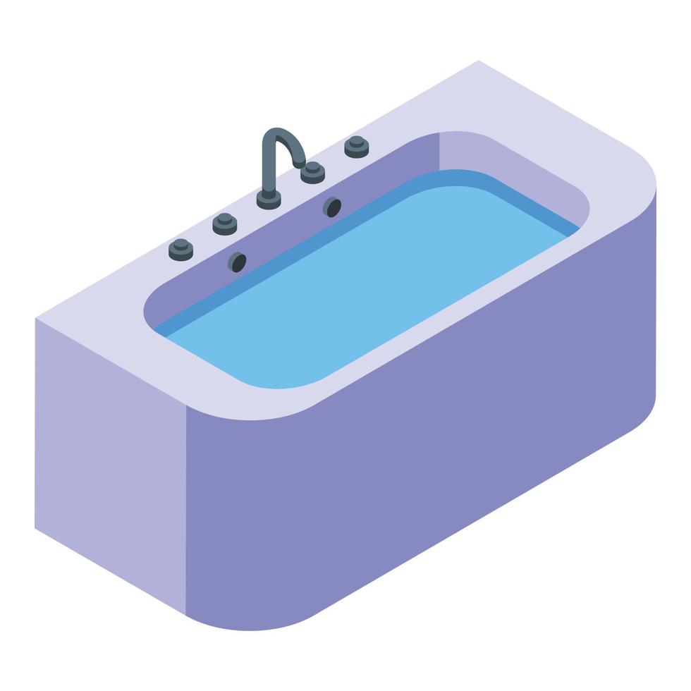spa hidromasaje icono vector isométrico. baño de salud