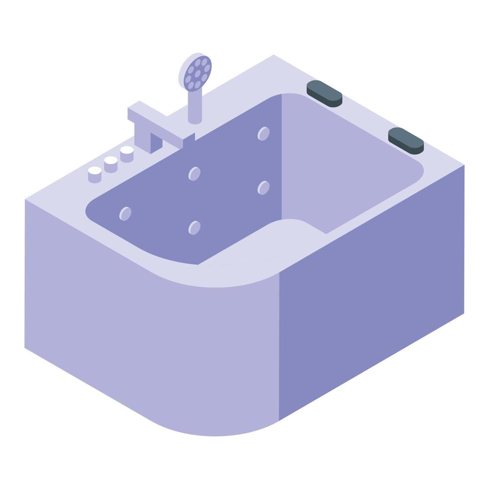Hydro massage tub icon isometric vector. Spa health vector