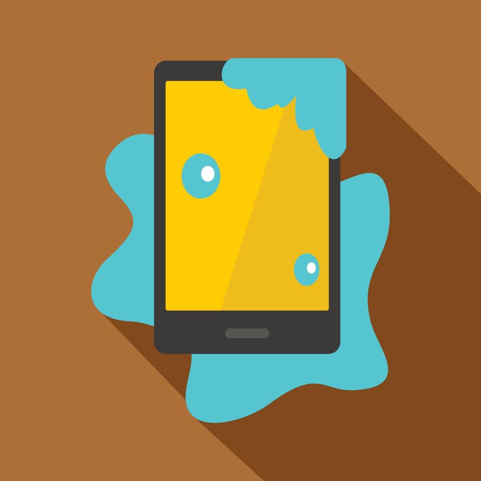 Wet phone icon, flat style vector