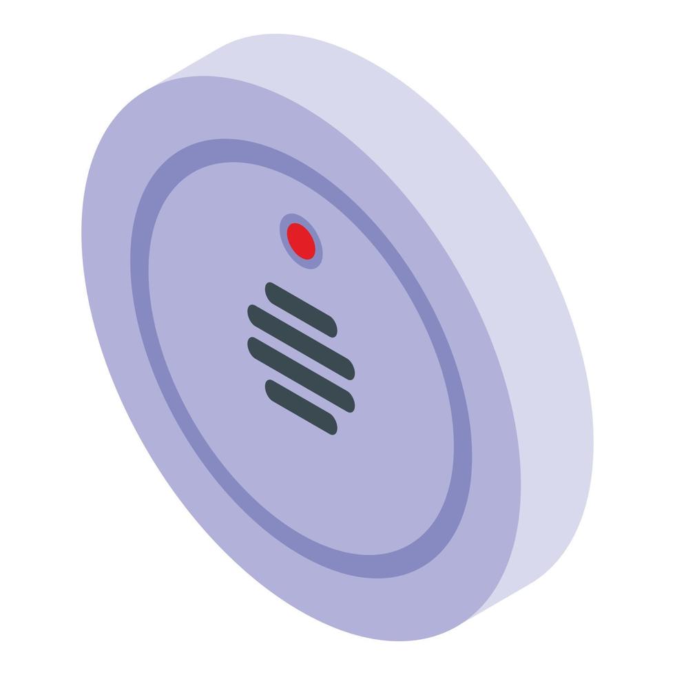 Smoke detector control icon isometric vector. Fire alarm vector