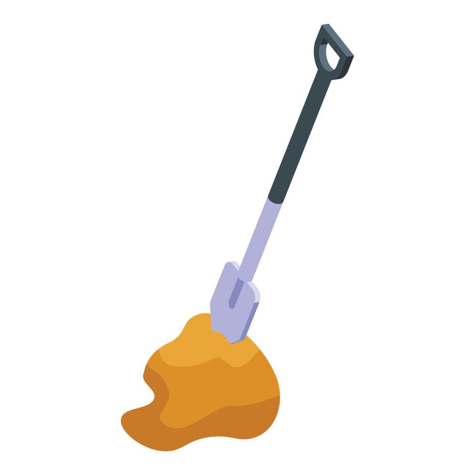 Sand shovel icon isometric vector. Mine loader vector