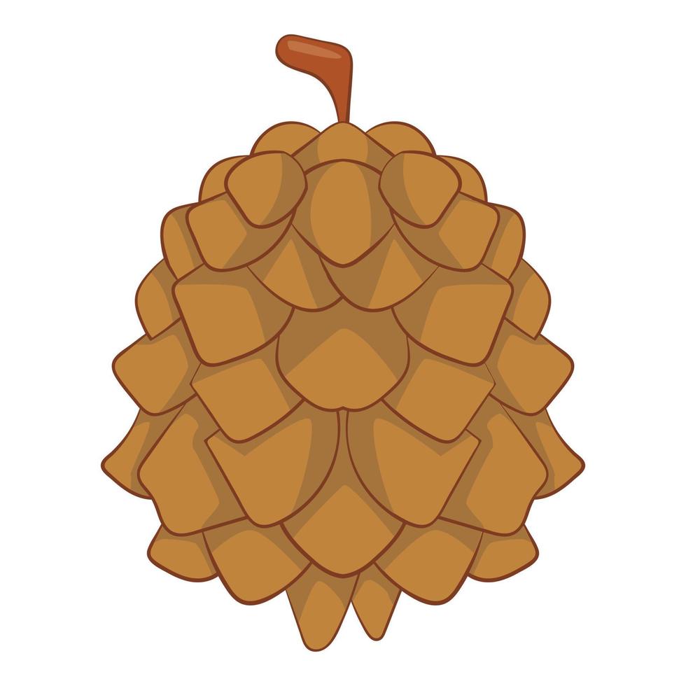Pine cone icon, cartoon style vector