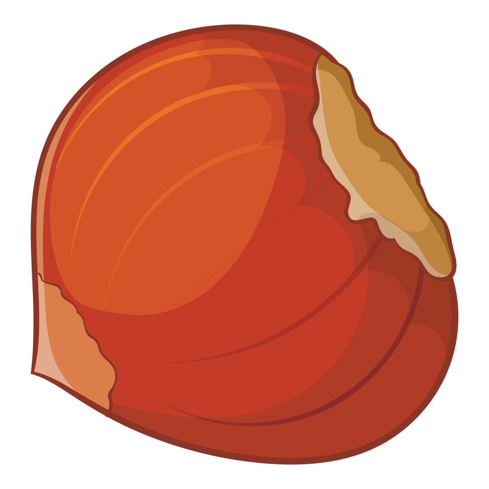 Hazelnut icon, cartoon style vector