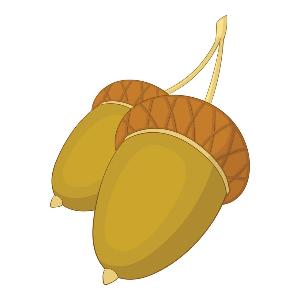 Acorns icon, cartoon style vector