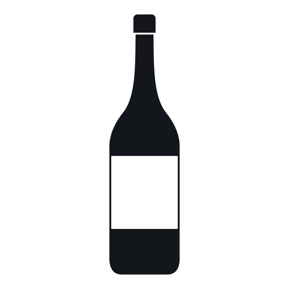 Wine bottle icon, simple style vector