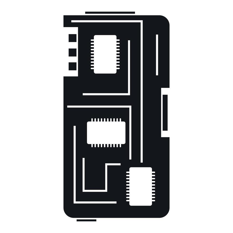 icono de chip de teléfono, estilo simple vector