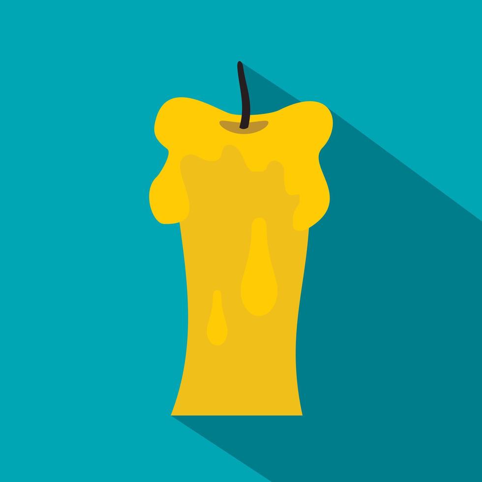 Waxen candle icon, flat style vector