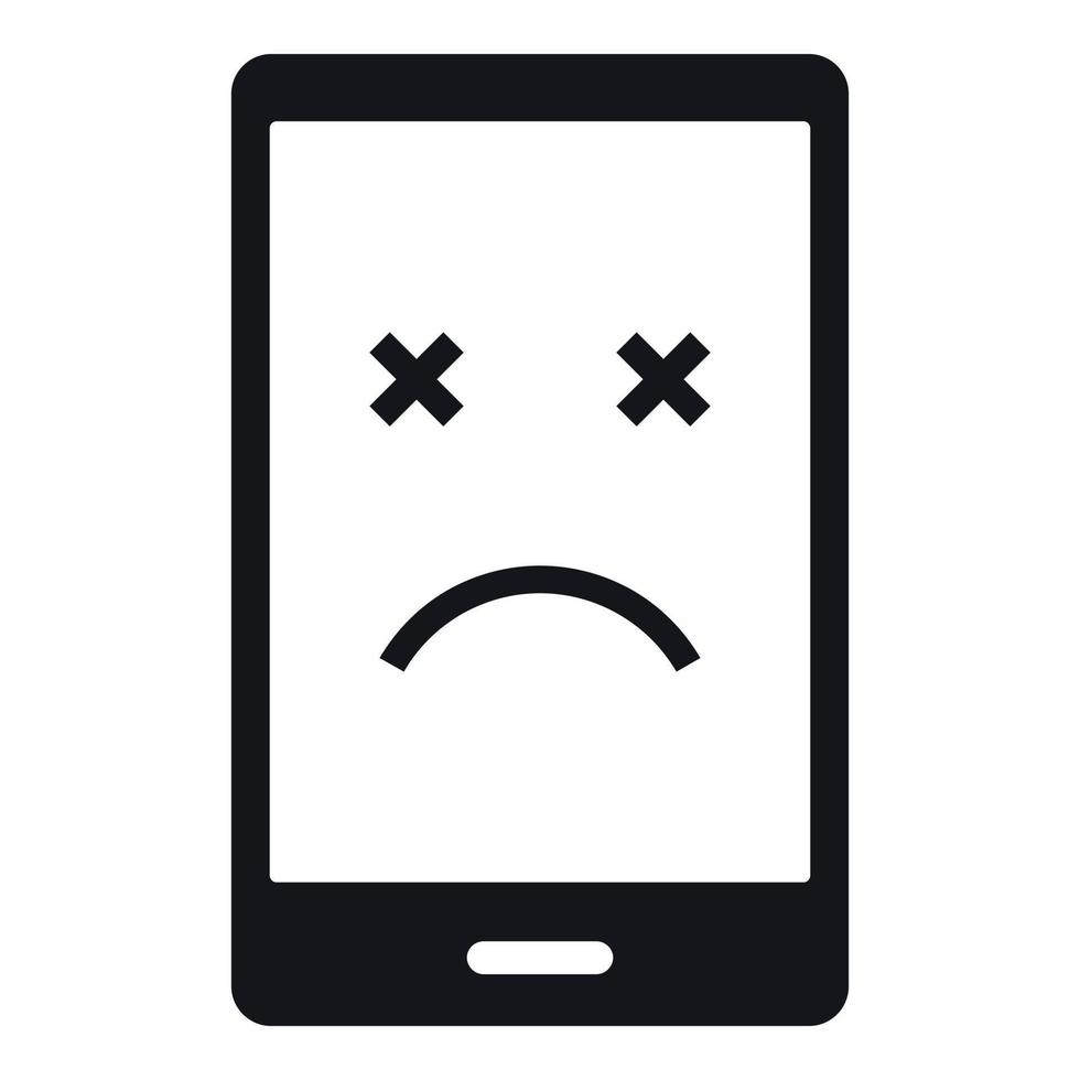 Dead phone icon, simple style vector