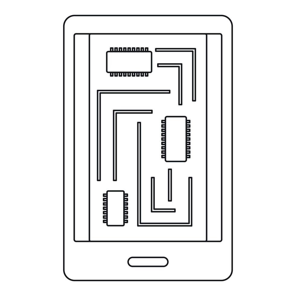 Phone innards icon, outline style vector