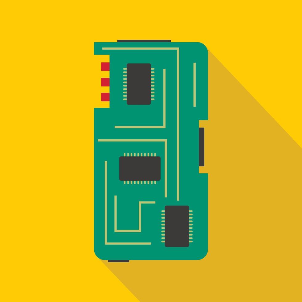 icono de chip de teléfono, tipo plano vector