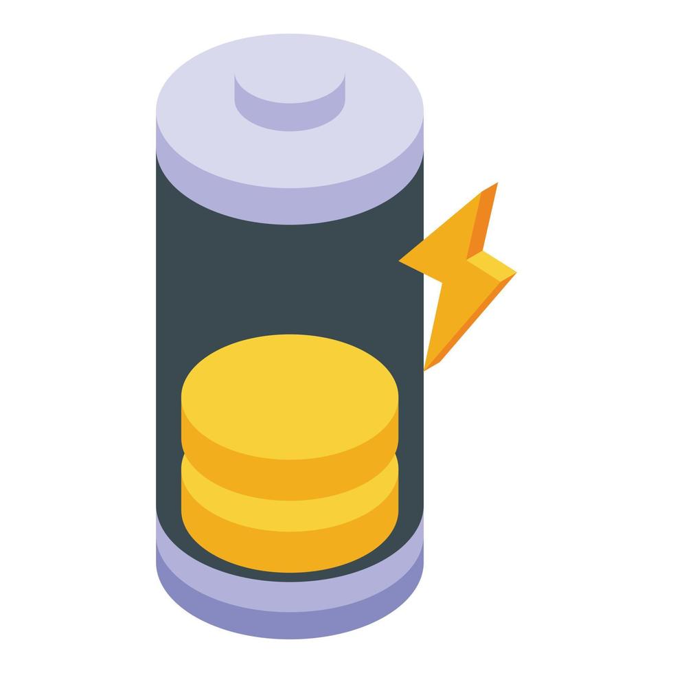 Charging battery icon isometric vector. Power energy vector