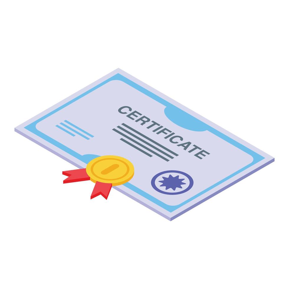 Benchmark certificate icon isometric vector. Indicator performance vector
