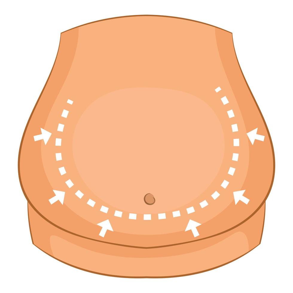 Stomach surgery correction icon, cartoon style vector