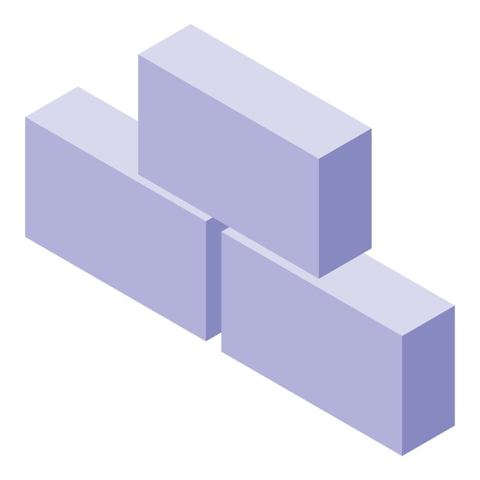 Cement brick icon isometric vector. Pile building vector