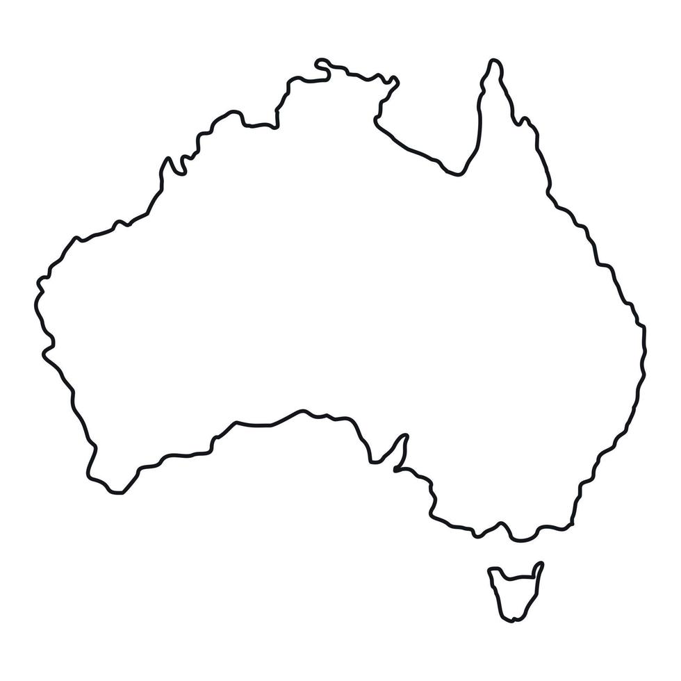 icono de australia, estilo de esquema vector