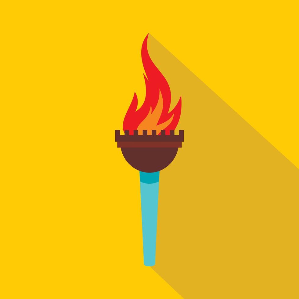 Torch icon, flat style vector